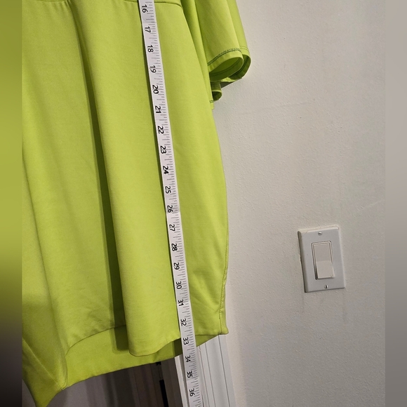 Custom chartreuse colored cocktail dress with draped open back design - Picture 6 of 9